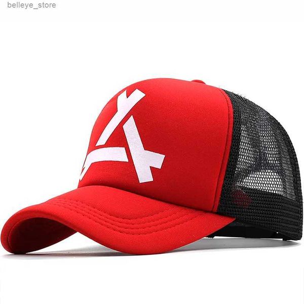 Top Caps Yaz Unisex Erkekler Balıkçılık Beyzbol Kapakları Kadın Nefes Alabilir Ağ Snapback Şapkalar Kırmızı Siyah Günlük Spor Şapkaları 3D Baskı Capl231212
