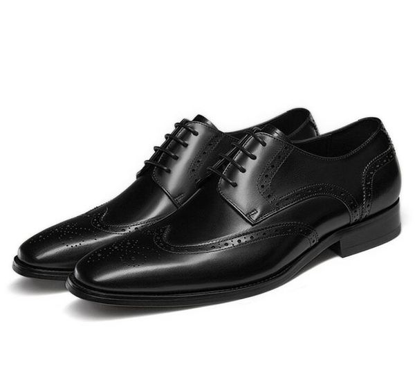 Sapatos formais de qualidade de couro de alta qualidade 2024 Classic Italian Casual Dress Shoes Men Office Elegante Oxford Sapatos Oxford