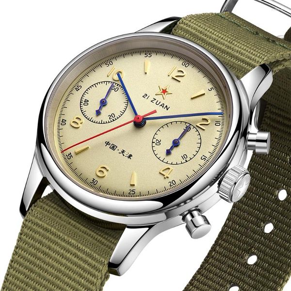 Relógios de pulso Assista Aviation Chronograph 1963 Quartz Watch for Men St1901 Sapphire 38mm 40mm para homens de máquinas não automáticas