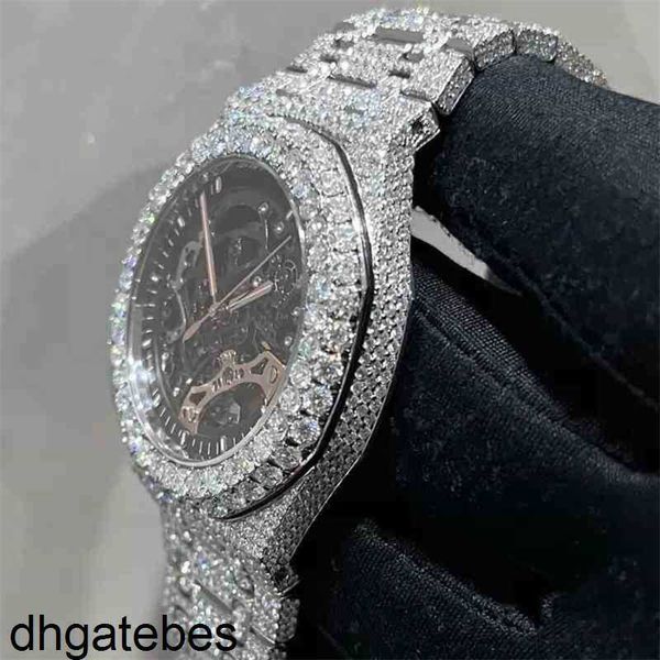 Piquet Audemar -Version Neues Ston Skeleton Watch Pass TT Mens Diamonds Top -Qualität mechanischer ETA -Bewegung Luxus Eced Sapphire Hochqualität