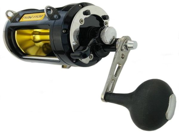 Mulinelli da baitcasting Serie 12000 Potenza massima 25 kg Mulinello da lancio 8 cuscinetti Pesca d'altura Pesca a traina Bobina di metallo Mano destra Ruota nera6024233