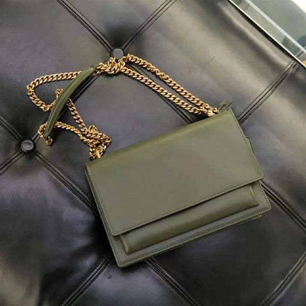 Designer de luxo SUNSET embreagem aba sacola WOC couro liso acessórios de metal envelope bolsa multifuncional com chaveiro chaveiro w248h