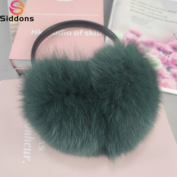 Kulak muffs kış gerçek tilki kürk kulaklıklar kadınlar için doğal tilki kürk eşarplar çift kullanın orijinal daha sıcak peluş peluş açık hava katı kürk eşarp 231214