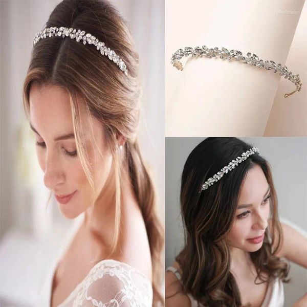 Kristalllegierung Stirnband Hochzeit Kronhaar Hoop Silber Gold Rose Braut Tiara Haarband Kopfstück Schmuckzubehör