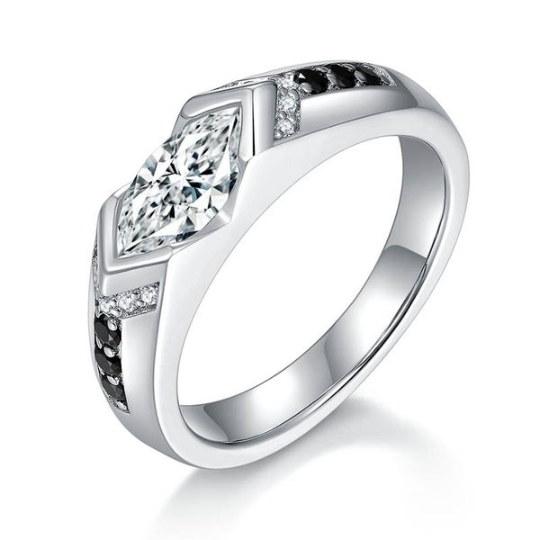 Männer Frauen Moissanit Ring Schmuck 925 Sterling Silber Pass Test 1CT Moissanit Diamond Ring für Männer Frauen schöne Geschenkgröße 5-11