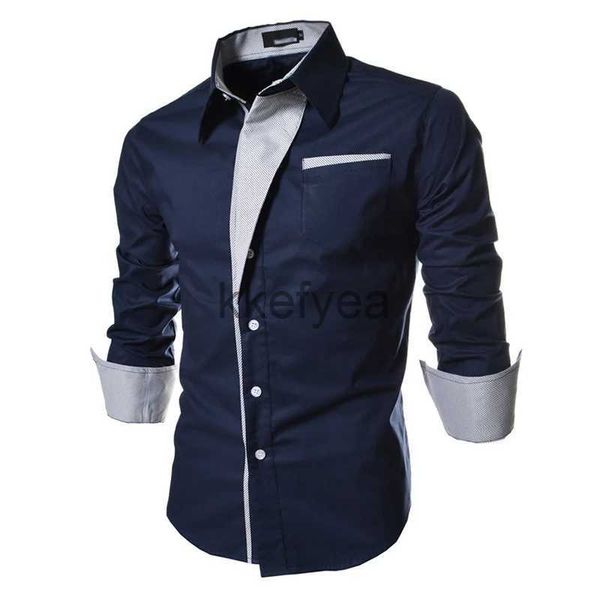 Camisas de vestido masculinas Mens Camisas listradas de manga comprida Negócios Slim Fit Camisa Masculina Preto Branco 2022 Roupas Sociais Camisa Masculina Vetement Homme J231215