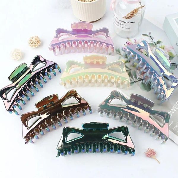 25 pz dolce oversize laser colorato granchi dei capelli per le donne signore 2023 moda coreana grandi hairgrips barrette clip