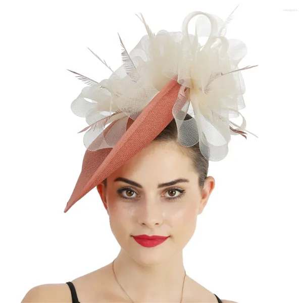 Frauen Damen Mode Fascinator Mesh Blume Hut Haarnadel Braut Elegante Kopfbedeckung Net Floral Haar Zubehör Stirnband Fedora