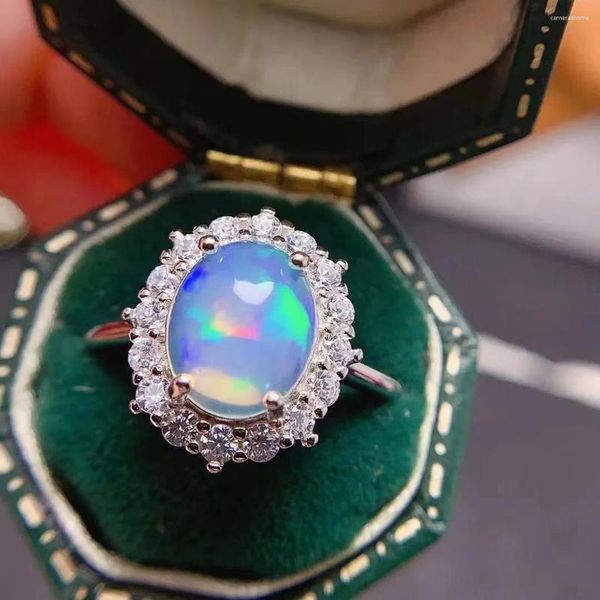 Küme halkaları iyi fiyat 925 STERLING Gümüş 8mm 10mm Doğal Opal Ücretsiz S Mücevherleri Kadınlar