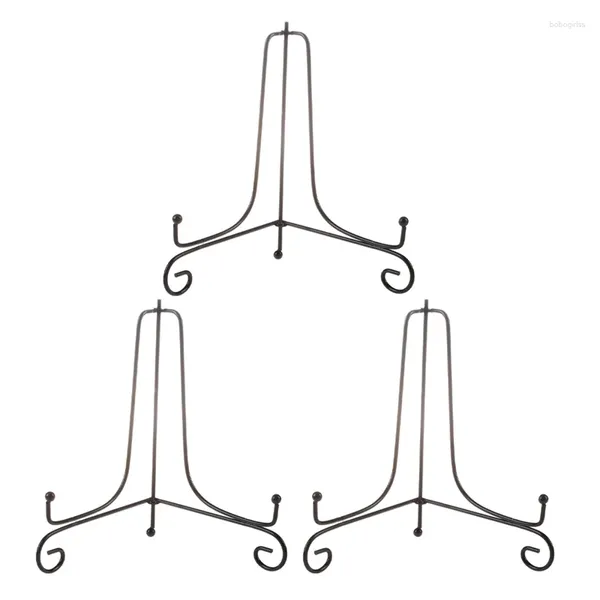 Рамки LJL-3 шт. Железный мольберт Классический стенд Чаша Тарелка Рамка Po Книга Artwor Черный 4 дюйма 10,5 см