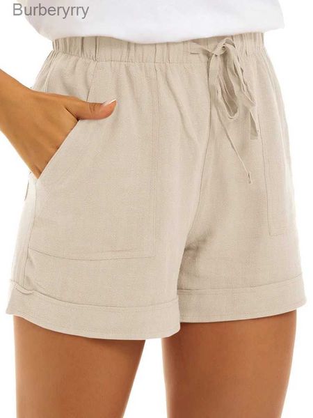 Calções femininos kinswt shorts femininos para o verão casual cintura elástica shorts com bolsos caminhadas roupas primavera pullonl231215