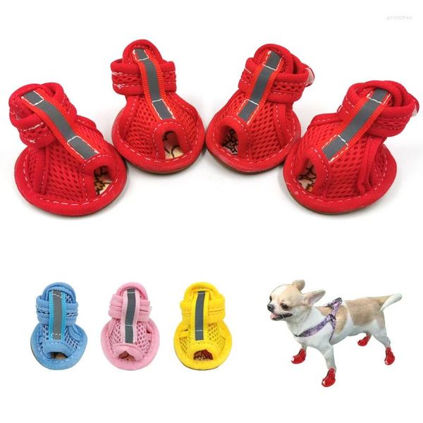 Köpekler Köpekler İçin Kıyafet Ayakkabıları Chihuahua Yaz Puppy Pet Kedi Yumuşak Nefes alabilen sandaletler Slip Slip Shoe Candy Renkleri Malzemeler