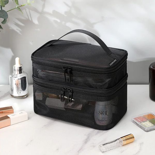 Astucci per cosmetici Borsa per cosmetici da donna Rete trasparente Ideale per trucchi e articoli da toeletta Kit per viaggi di successo Vendite per cosmetici Borsa per organizer 231215