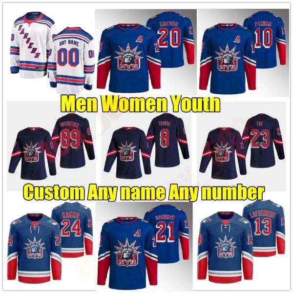 CUSTOM 23 Adam Fox NY Reverse Retro Hockey-Trikot 10 Artemi Panarin Rangers 31 Igor Shesterkin Mika Zibanejad Chris Kreider Jacob Trouba Kaa