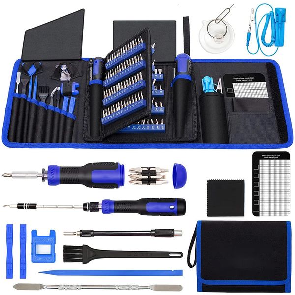 Chaves de fenda 190 em 1 conjunto de chave de fenda magnética Phillips Slotted Torx Screw Bit Bag Repair Hand Tool para celular Notebook 231215