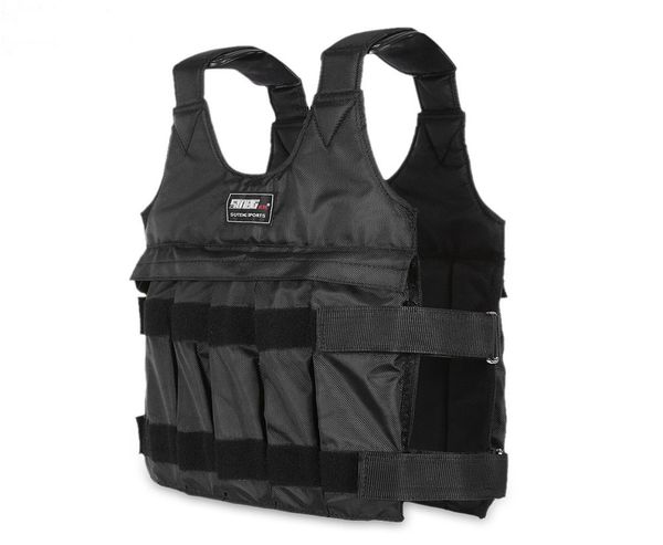 50kglgloading Boks için ağırlıklı yelek çalıştıran eğitim vücut ekipmanı ayarlanabilir egzersiz siyah ceket swat sanda tartışma pro4014493
