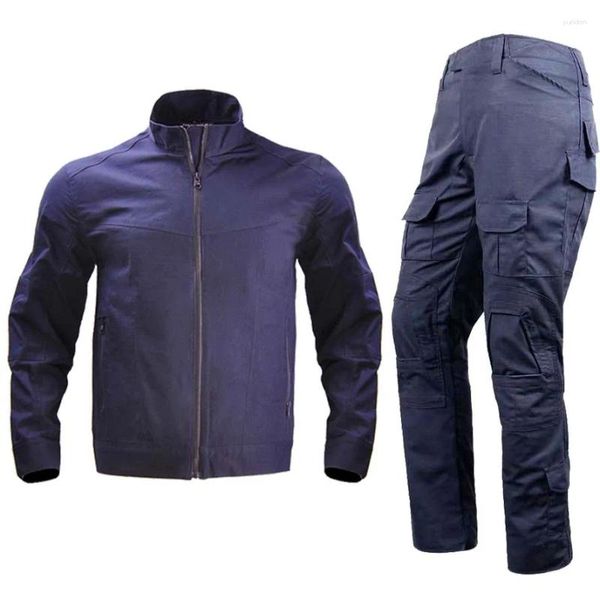 Jaquetas de caça calças de combate tático uniforme militar do exército dos eua camo calça com almofada azul ternos caminhadas roupas esportivas