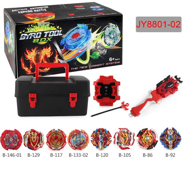 4D Beyblades Beyblades Burst Set 8-teiliges Gyro Metal Fusion mit Launcher und Lenker im Werkzeugkasten, drehendes Spielzeug für Kinder 231215