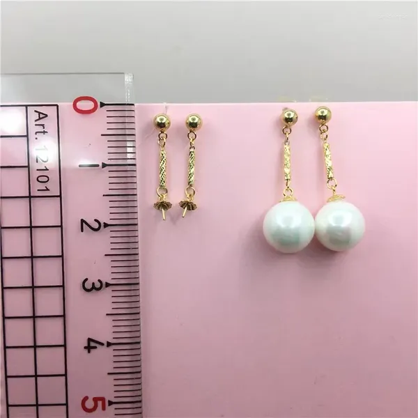 Brincos pendurados yunli real 18k ouro gota pérola jasper diy brinco acessórios puro au750 joias finas presentes para mulheres