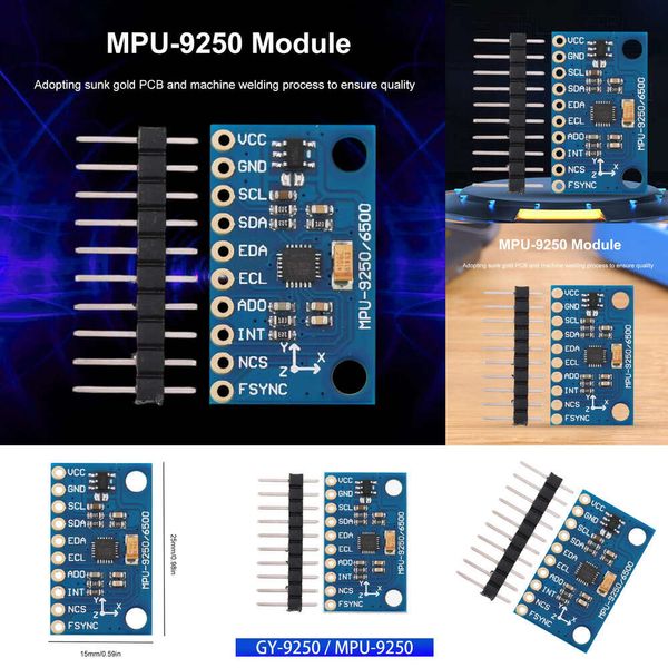 GY-9250 MPU9250 9-Achsen-/9-Achsen-Lagesensorplatine IIC/SPI Gyro+Beschleuniger+Magnetometer-Messsensormodul 3-5V