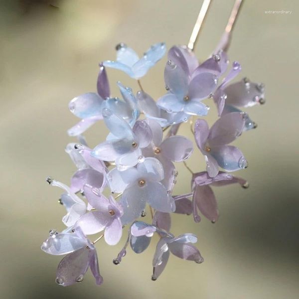 1 stücke Blume Haarnadel Hanfu Kopfschmuck Alten Stil U-förmigen Haar Stick Täglichen Schritt Schütteln Zubehör Frauen Mädchen Geschenk