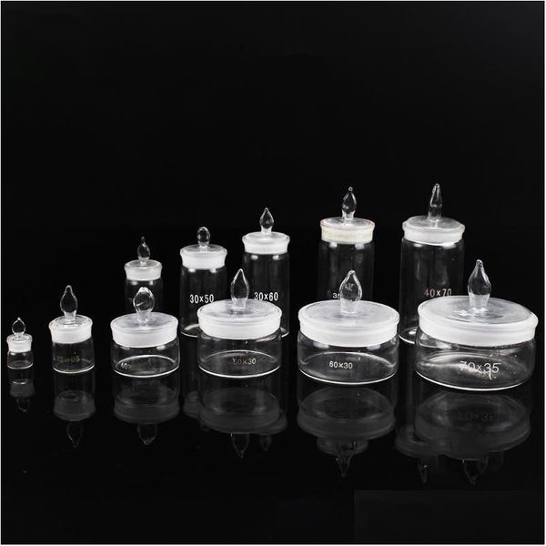 Forniture di laboratorio Bottiglia di pesatura in vetro all'ingrosso Trasparente di tipo basso / alto Glasre da laboratorio sigillato per consegna di gocce di esperimenti scolastici Dhljg