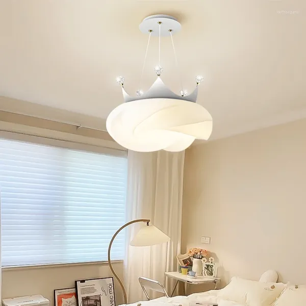 Avizeler taç çocuk oda lambası için led yatak odası salonu çalışması yaşam aydınlatma ev dekor parlak ışıkları modern fikstür