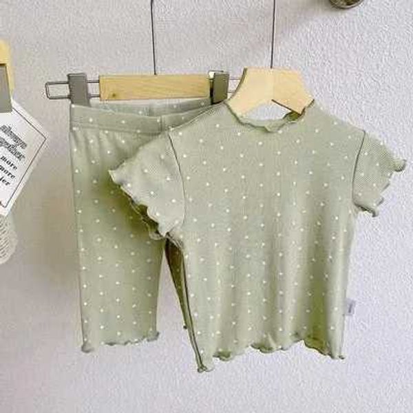 Kleidungssets 6 Monate bis 4 Jahre Babykleidung Sommer-Pyjama-Set Polka Dot Home Kleidung Anzug Kleinkind Kostüm Mädchen T-Shirts + Shorts 2-teilige Kinder-Outfits