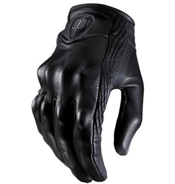 Top Guantes Moda Luva de Couro real Dedo Cheio Preto moto homens Luvas de Motocicleta Engrenagens de Proteção Motocross Glove2982563083