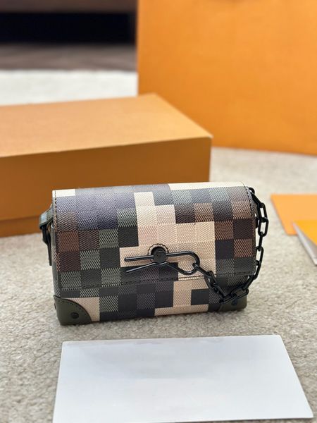Top unisex designer de luxo bolsa vapor pequena caixa saco crossbody bolsa de ombro bolsa do telefone móvel carteira 17cm