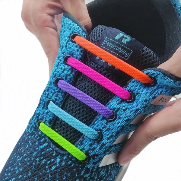 Schuhteile Zubehör Silikon elastische Schnürsenkel Mode Unisex Athletic No Tie Lace Alle Sneakers passen schnell 231215