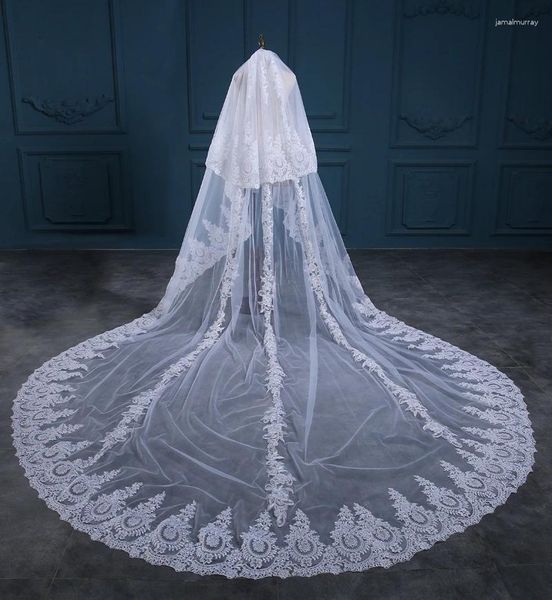 Véus nupciais casamento romântico laço véu 2023 branco marfim 3 metro casamento sexy veu de noiva noiva sluier vestido