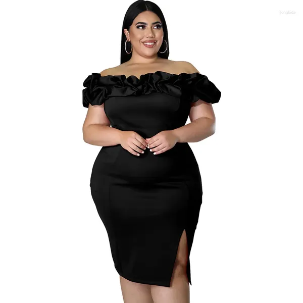 Plus size vestidos plissado vestido de festa feminino fora do ombro pano luxo jantar noite mini outfit 2023 verão elegante mulheres bonitas