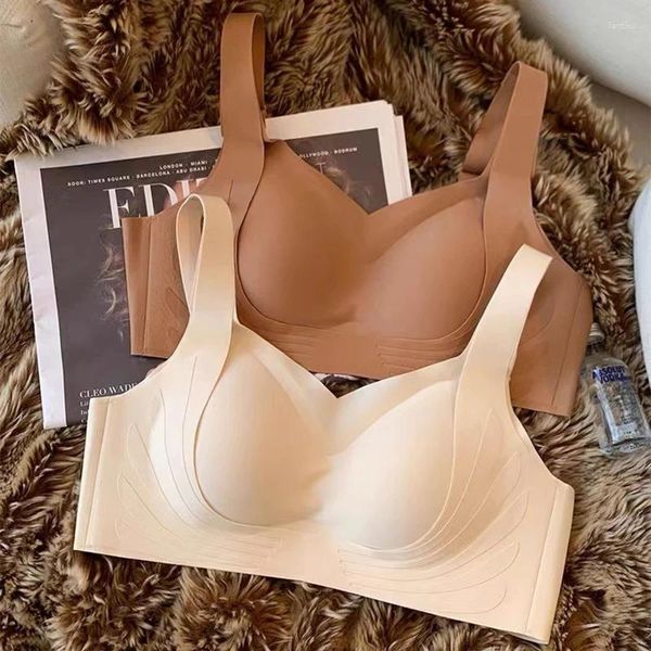 Abbigliamento da yoga Sollevamento sexy Biancheria intima senza cuciture Seni piccoli da donna Raccolta senza anello in acciaio Supporto superiore Seno regolabile Reggiseno da donna