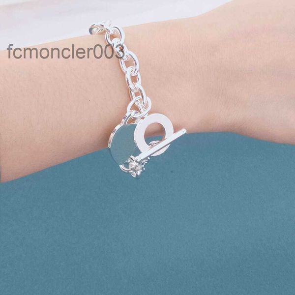 Pulseira v banhada a ouro t pêssego coração marca pulseira luz luxo versátil casal moda popular mostrar o68w