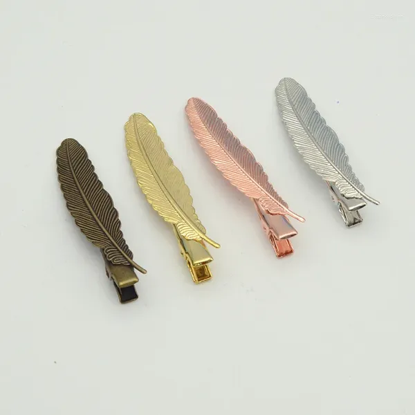 1.2cm 5.4cm Kabartmalı Tüy Saç Klipsleri Metal Timsah Barrettes Saçkoplar Antika Bronz/Gül Altın/Gümüş/Altın