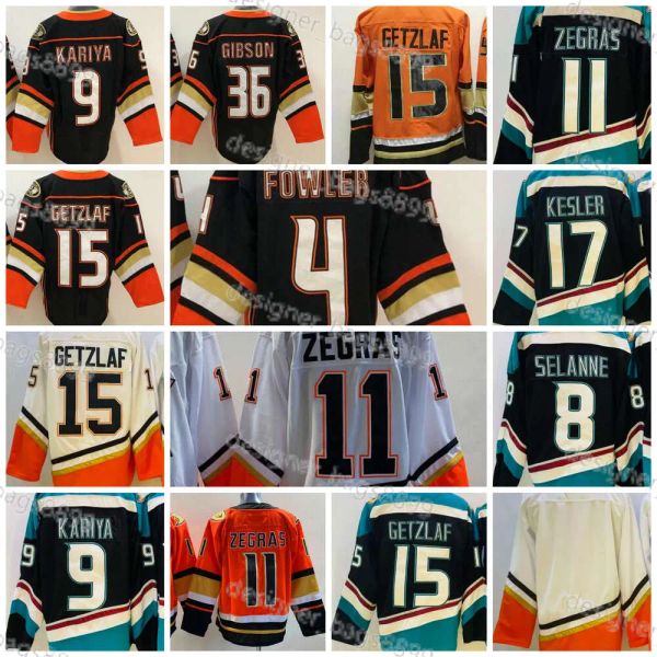 CUSTOM 2023 Reverse Retro Hockey Trikots 11 Trevor Zegras 8 Teemu Selanne 9 Paul Kariya 15 Ryan Getzlaf 17 Ryan Kesler 36 John Gibson 4 Cam