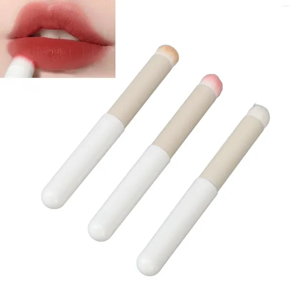 Make-up-Pinsel, 3 Stück, Lippenpinsel mit Aufbewahrungsrohr, Lippenstift, tragbarer Wischpinsel für Zuhause, Eitelkeit, Reisen