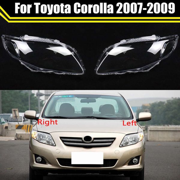Frente do carro farol lente capa escudo farol abajur cabeça lâmpada luz cobre vidro para toyota corolla 2007 2008 2009