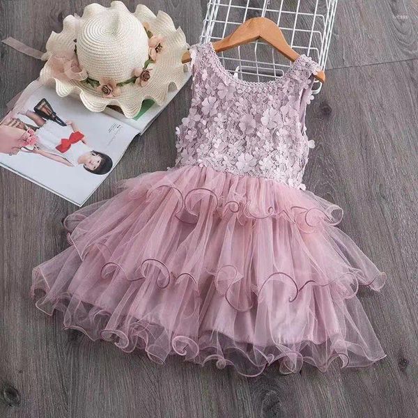 Abiti da ragazza Abiti da ragazza di fiori Abito estivo in pizzo Abiti da festa per bambini Principessa Abbigliamento casual Tutu Vestido Infantil