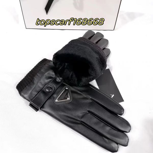 Neue Modedesigner-Lederhandschuhe, Schaffell-Damen-Winterhandschuhe, warme, weiche Leder-Frostschutz-Fünf-Finger-Handschuhe