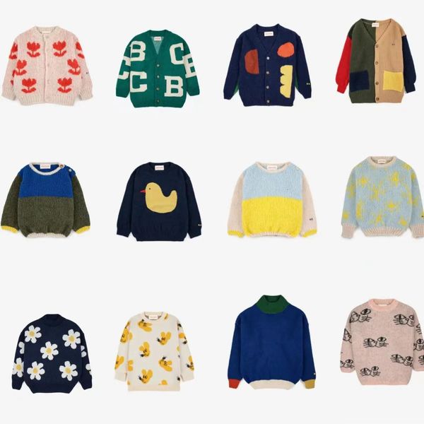 Pullover pre-vendita bobo autunno inverno ragazzi ragazzi ragazze maglioni a maglieria per bambini per bambini cartone animato per bambini vestiti di cardigans 231215