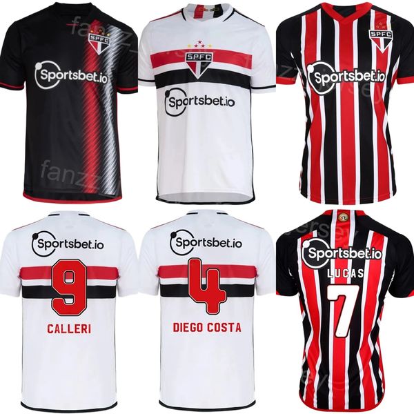 Masculino 23-24 Futebol São Paulo 32 Marcos Paulo Jersey Club Team 15 Michel Araujo 27 Wellington Rato 9 Jonathan Calleri 29 Pablo Maia Kits de camisa de futebol Nome personalizado Número