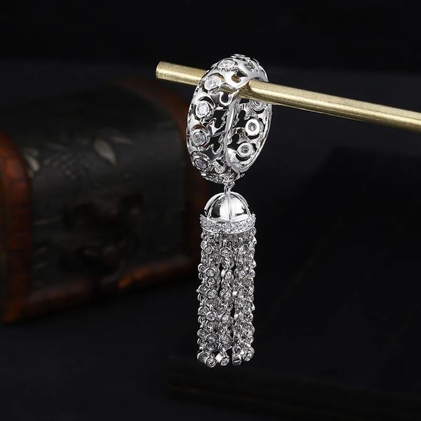 Anéis de casamento Luxo Elegante Brasil Inicial Empilhável Vintage Borlas Anéis de Declaração para Mulheres Cubic Zircon Dedo Anéis Beads Charme J 231214