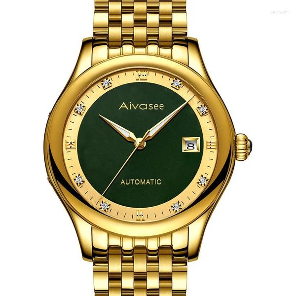 Armbanduhren 2023 Business Herrenuhr Automatische mechanische natürliche Jade Hochwertiges Geschenk Männliche Mode Tough Man Uhr