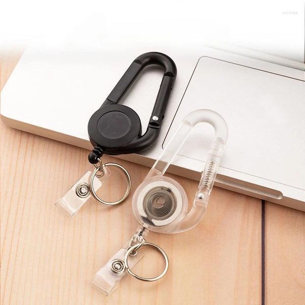 Kartenhalter ID Schlüsselanhänger Lanyard Clip Ring Retractable Pull Namensschild Abzeichen Gürtel Seilhalter Heavy Duty Schlüsselanhänger Schlüsselanhänger 1PC