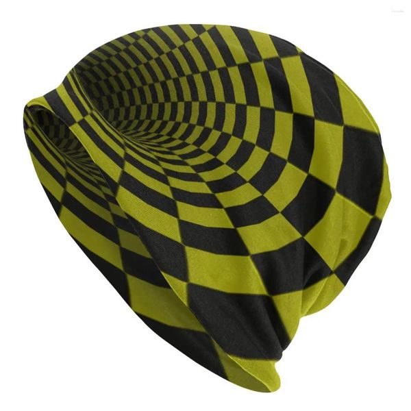 Berretti Nero Giallo Tunnel Vortex Caps Autunno Inverno Street Skullies Berretti Cappello Uomo Donna Adulto Estate Caldo Cofano lavorato a maglia