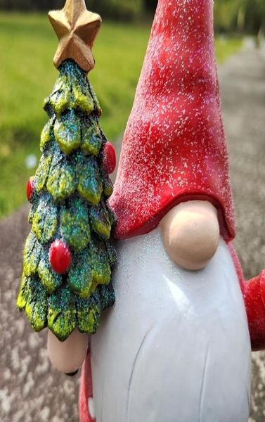 Decorações de Natal XXFA Estátua de Gnomo de Jardim Bonito Gnomos de Outono com Decoração de Árvore Estatueta ao Ar Livre 2211145527167