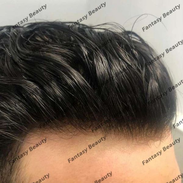Мужские детские парики Прозрачный голливудский HD кружевной мужской парик Супер прочный дышащий мужской система замены человеческих волос Протез Капиллярный 231215