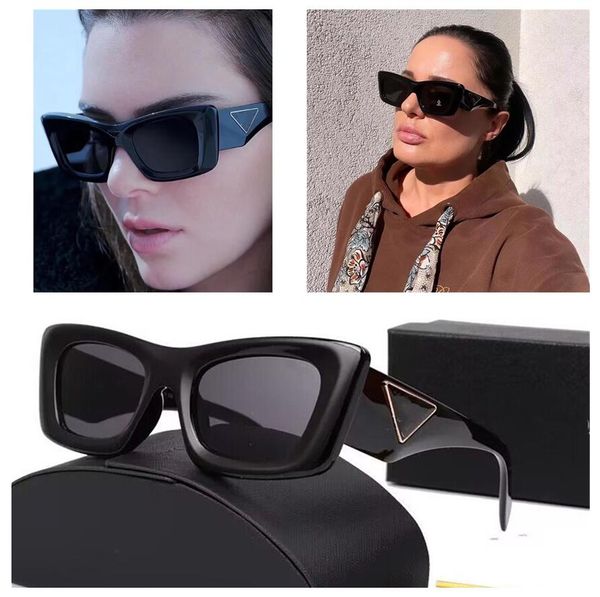 Üst üst düzey moda seyahat sokak fotoğraf güneş gözlüğü açık UV koruma üçgen dekoratif tapınaklar kadınsı moda marka güneş gözlükleri tasarımcı gözlük